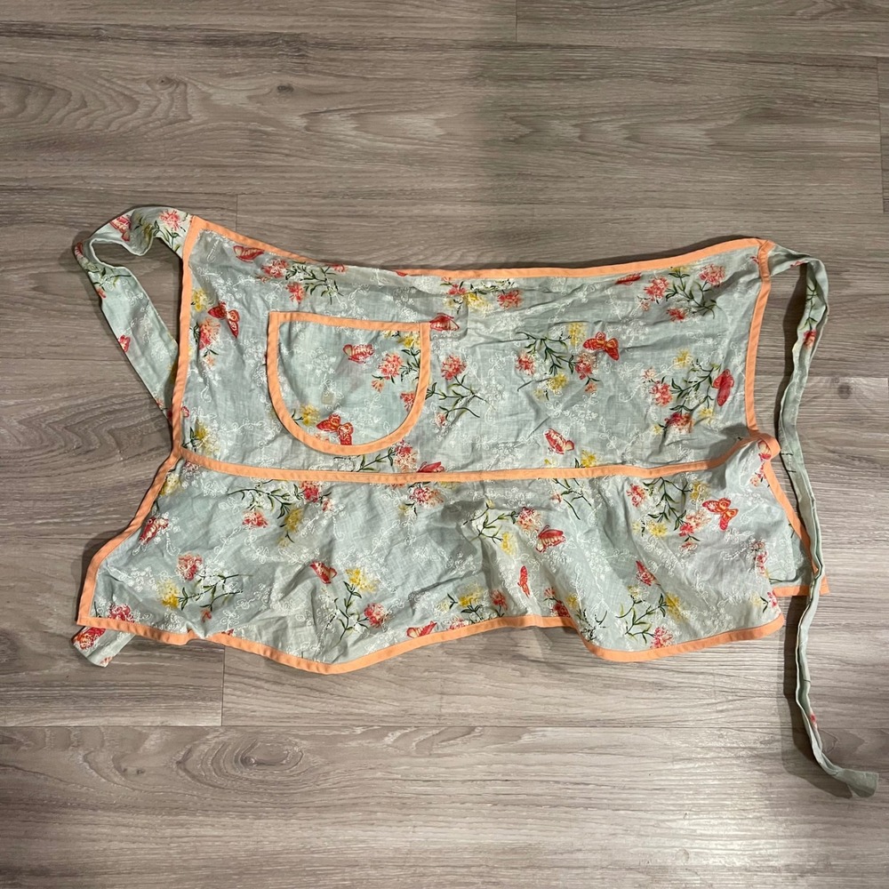 Jessie Steele Linen Blend Waist Apron Cottagecore Retro Kitchen Linen